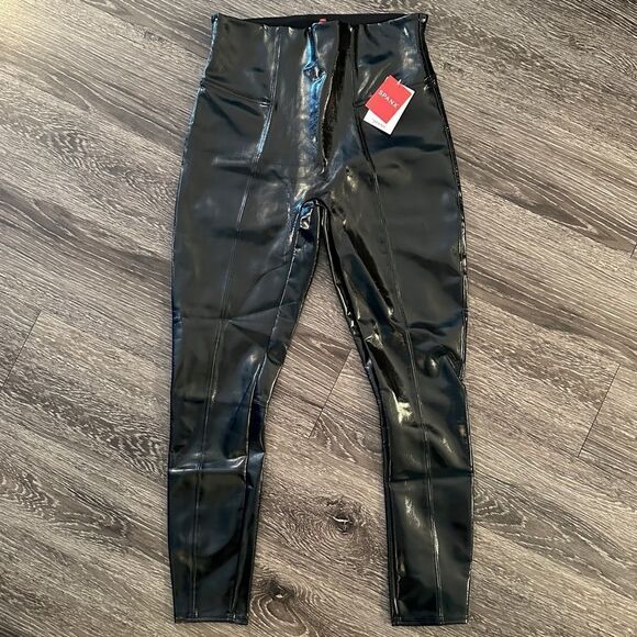 Spanx Faux Patent Leather Leggings New - Picture 1 of 6